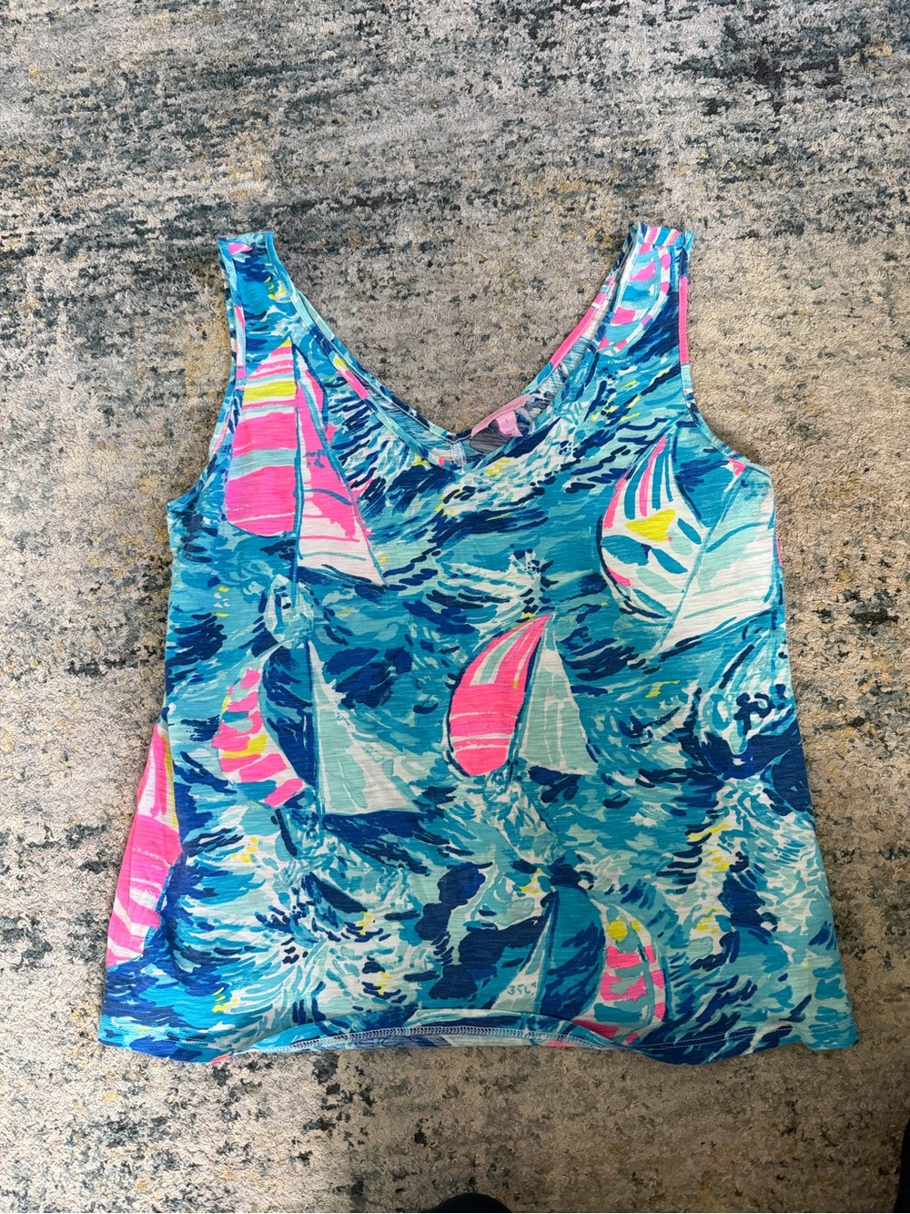 Lilly Pulitzer Blue & Pink Sailboat Tankini Top